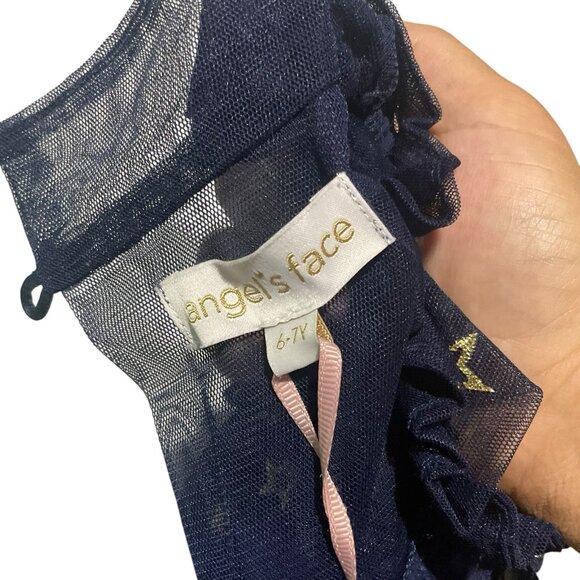 Angel's Face Girls' Navy Blue Golden Stars Tulle Tutu Dress Age 6-7y Midi - Picture 7 of 8